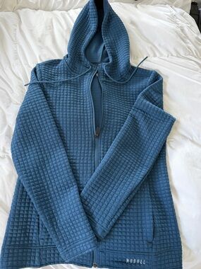 NOBULL Navy Quilted Zip Hoodie